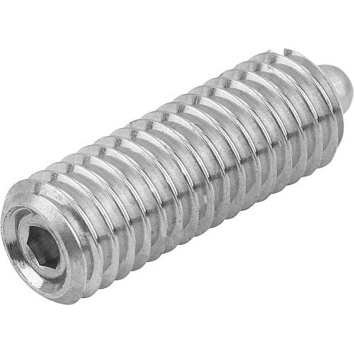 KIPP K0319.A1 SPRING PLUNGER STANDARD SPRING FORCE D=10-32 L=18, STAINLESS STEEL, COMP:PIN STAINLESS STEEL, PU=10 Hot on Sale