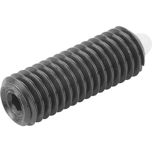 KIPP K0318.108 SPRING PLUNGER LIGHT SPRING FORCE D=M08 L=22, STEEL, COMP:PIN POM, PU=10 Online Hot Sale
