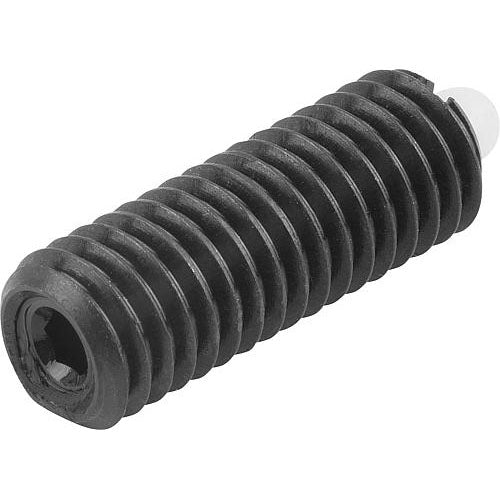 KIPP K0318.12 SPRING PLUNGER STANDARD SPRING FORCE D=M12 L=28, STEEL, COMP:PIN POM Supply