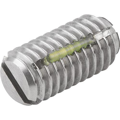 KIPP K0322.16 SPRING PLUNGER STANDARD SPRING FORCE, WITH THREAD LOCK D=M16 L=24, STAINLESS STEEL, COMP:BALL STAINLESS STEEL Online Sale