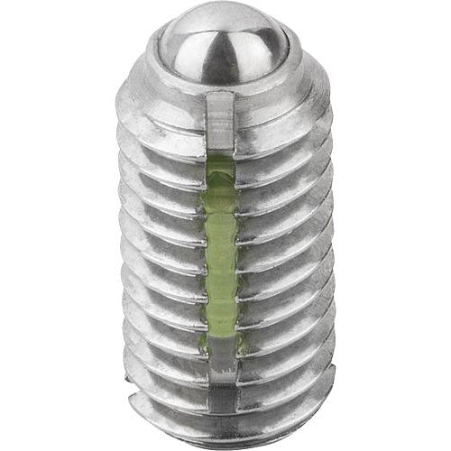 KIPP K0322.212 SPRING PLUNGER INTENSIFIED SPRING FORCE, WITH THREAD LOCK D=M12 L=22, STAINLESS STEEL, COMP:BALL STAINLESS on Sale