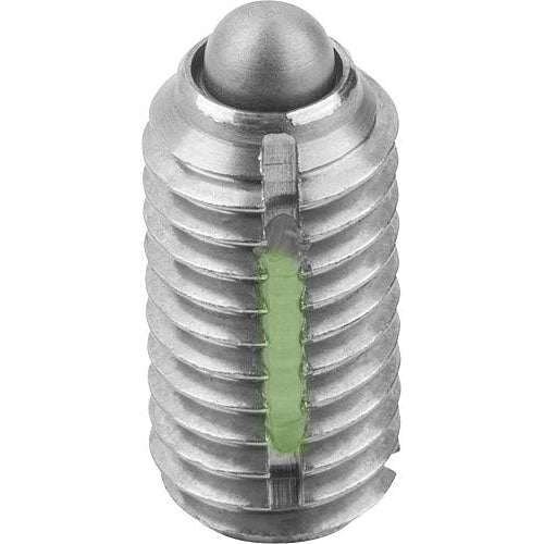 KIPP K0324.210 SPRING PLUNGER INTENSIFIED SPRING FORCE, WITH THREAD LOCK D=M10 L=19, STAINLESS STEEL, COMP:PIN STAINLESS Fashion