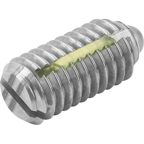 KIPP K0324.206 SPRING PLUNGER INTENSIFIED SPRING FORCE, WITH THREAD LOCK D=M06 L=14, STAINLESS STEEL, COMP:PIN STAINLESS Online Sale