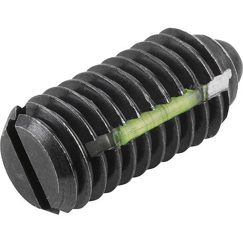 KIPP K0323.05 SPRING PLUNGER STANDARD SPRING FORCE, WITH THREAD LOCK D=M05 L=12, STEEL, COMP:PIN STEEL, PU=10 Online Sale
