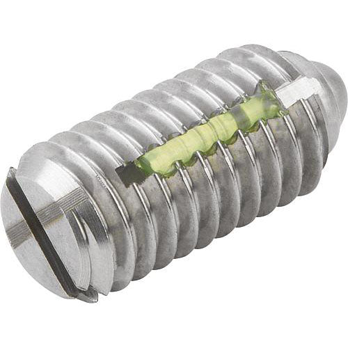 KIPP K0324.1A6 SPRING PLUNGER LIGHT SPRING FORCE, WITH THREAD LOCK D=5/8-11 L=24, STAINLESS STEEL, COMP:PIN STAINLESS STEEL, PU=5 Discount