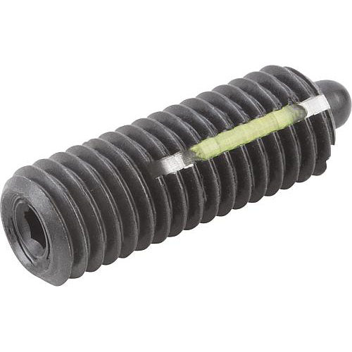 KIPP K0327.106 SPRING PLUNGER LIGHT SPRING FORCE, WITH THREAD LOCK D=M06 L=20, STEEL, COMP:PIN STEEL, PU=10 Supply