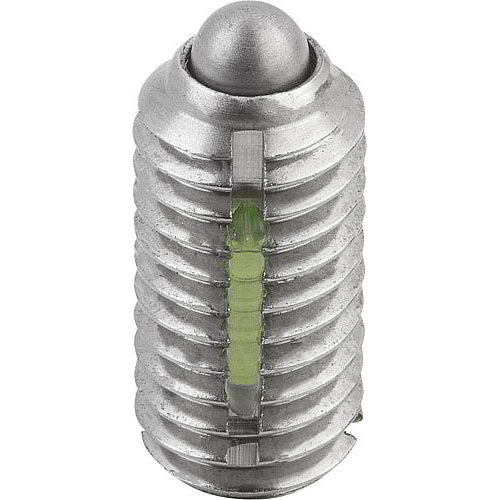 KIPP K0324.AE SPRING PLUNGER STANDARD SPRING FORCE, WITH THREAD LOCK D=8-32 L=9, STAINLESS STEEL, COMP:PIN STAINLESS STEEL, PU=10 Fashion
