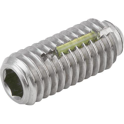 KIPP K0326.16 SPRING PLUNGER STANDARD SPRING FORCE, WITH THREAD LOCK D=M16 L=33, STAINLESS STEEL, COMP:BALL STAINLESS STEEL, PU=5 Online Sale