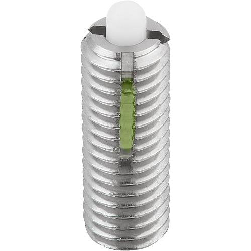 KIPP K0330.A2 SPRING PLUNGER STANDARD SPRING FORCE D=1/4-20 L=20, STAINLESS STEEL, WITH THREAD LOCK, COMP:PIN POM, PU=5 Discount