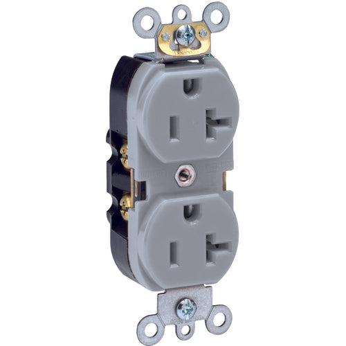 Leviton LV105362GYS 20 A; 125 Volt; NEMA 5-20R; 3W; Straight Blade Wiring Device – Gray on Sale