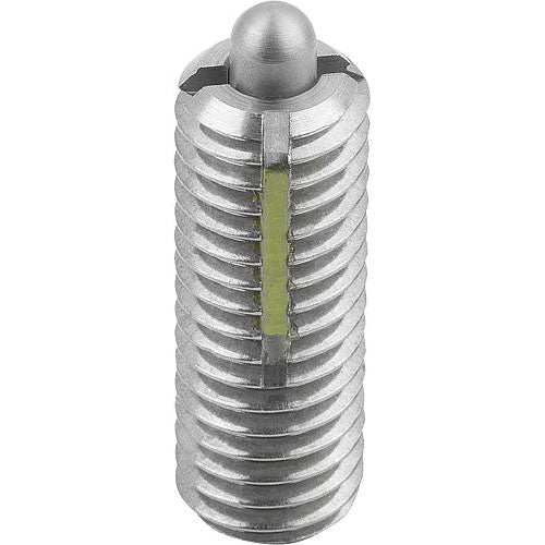 KIPP K0329.A4 SPRING PLUNGER STANDARD SPRING FORCE, WITH THREAD LOCK D=3/8-16 L=22, STAINLESS STEEL, COMP:PIN STAINLESS STEEL, PU=5 Supply