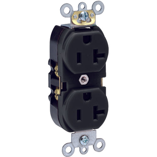 Leviton LV105362SE 20 A; 125 Volt; NEMA 5-20R; 3W; Straight Blade Wiring Device – Black on Sale