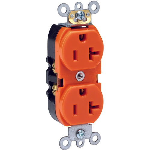 Leviton LV105362SO 20 A; 125 Volt; NEMA 5-20R; 3W; Straight Blade Wiring Device – Orange Sale