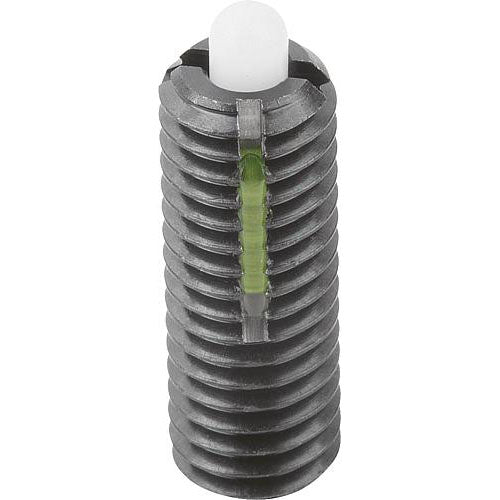 KIPP K0328.1A6 SPRING PLUNGER LIGHT SPRING FORCE, WITH THREAD LOCK D=5/8-11 L=32, STEEL, COMP:PIN POM, PU=5 Hot on Sale