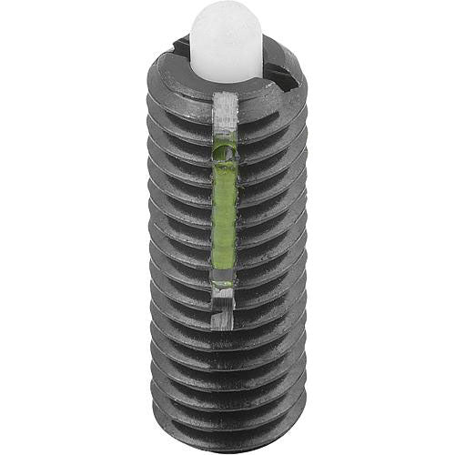 KIPP K0328.12 SPRING PLUNGER STANDARD SPRING FORCE, WITH THREAD LOCK D=M12 L=28, STEEL, COMP:PIN POM, PU=5 Online Hot Sale