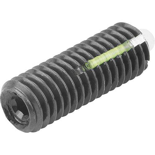 KIPP K0328.12 SPRING PLUNGER STANDARD SPRING FORCE, WITH THREAD LOCK D=M12 L=28, STEEL, COMP:PIN POM, PU=5 Online Hot Sale