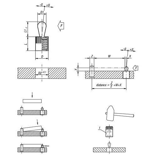 KIPP K0368.22064 LATERAL SPRING PLUNGER, SPRING FORCE W. SEAL D=10, D2=10, L1=10, ALUMINIUM, COMP:STEEL Hot on Sale