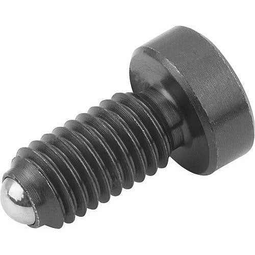 KIPP K0336.08 SPRING PLUNGER SPRING FORCE, WITH HEAD, D=M08 L=21, FREE-CUTTING STEEL, COMP:BALL STEEL, PU=10 on Sale