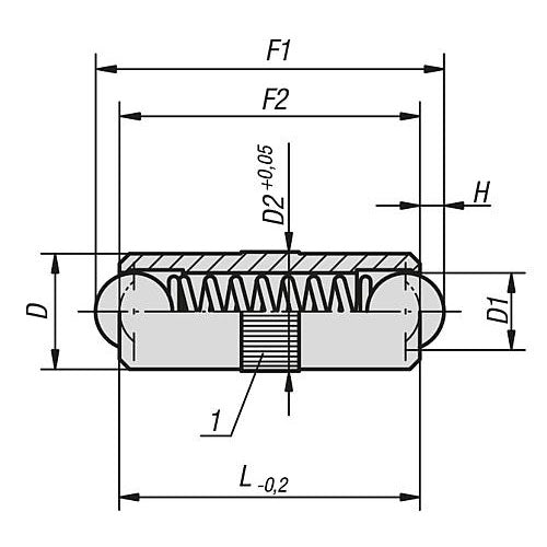 KIPP K0337.10 SPRING PLUNGER SPRING FORCE, SMOOTH VERSION, DOUBLE SIDED, D=10 L=24, BRASS, COMP:BALL STAINLESS STEEL, PU=25 Online Hot Sale