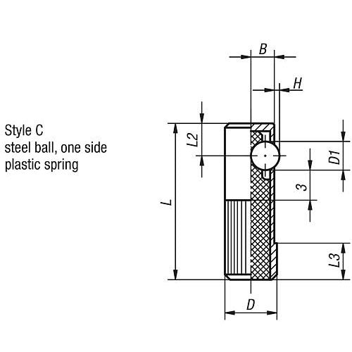 KIPP K0374.410 LATERAL SPRING PLUNGER SPRING FORCE, SINGLE SIDED, D=10 L=30, FORM:C, FREE-CUTTING STEEL, COMP:STEEL Online