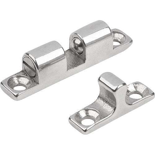 KIPP K0583.432 DOUBLE BALL CATCH, L=43, B=8, H=10, A=35, STAINLESS STEEL 1.4401 BLASTED, COMP:BALL STAINLESS STEEL Online Hot Sale