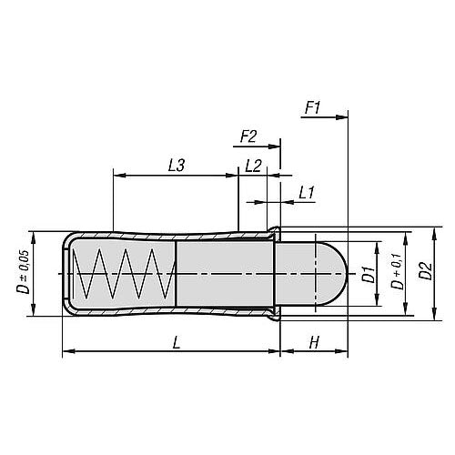 KIPP K1172.06 SPRING PLUNGER SPRING FORCE, SMOOTH VERSION, D=6 L=15, STAINLESS STEEL, COMP:STAINLESS STEEL, PU=50 Online now