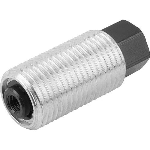 KIPP K0977.1216 SPRING PUSH-PULL PLUNGER INTENSIFIED SPRING FORCE, WITH ROTATION LOCK D=M16X1,5 L=28, FORM:I, STEEL, COMP:PIN Hot on Sale