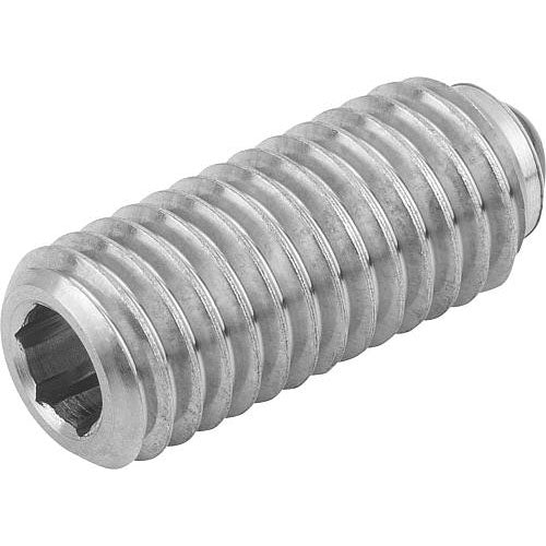 KIPP K0610.12 SPRING PLUNGER, HEXAGON SOCKET, SPRING FORCE, D=M12, L=26, STAINLESS STEEL, COMP:BALL CERAMIC, PU=5 Sale