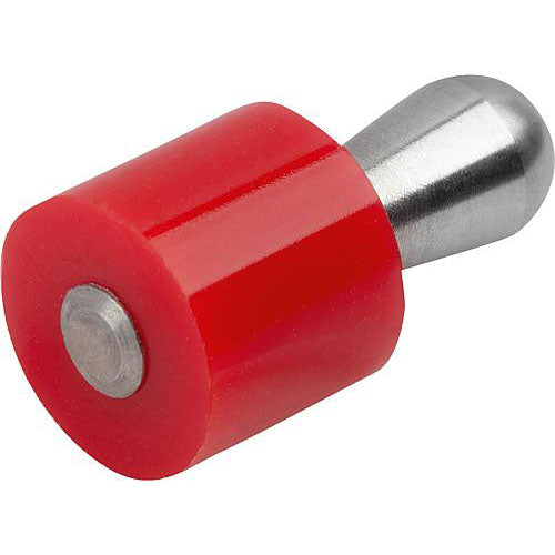 KIPP K1733.210813 LATERAL SPRING PLUNGER STANDARD SPRING FORCE D=12, D2=11,9, L1=13,3, PLASTIC RED, COMP:STAINLESS STEEL, L=13, D1=8 Online Sale
