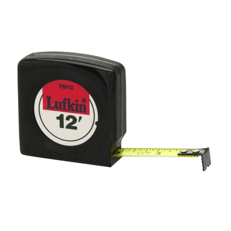 Lufkin MZ50Y8212 1/2" x 12′ Mezurall Economy Power Return Tape Measure, Black Case Online Sale