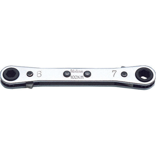Ko-ken 102KM-12×14 Ratcheting Ring Wrench  12x14mm 6 point Length 146mm Reversible Online