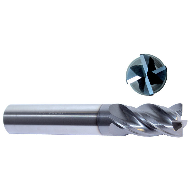 Micro 100 GE45VHM1874X 3/16 Dia. 5/8 LOC 2 OAL .010 Radius 4 Flute Carbide S/E HP End Mill-AlTiN Online Sale