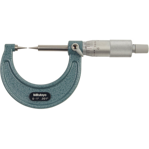 Mitutoyo MT80112-177 0-1" Measuring Range-0.001" Graduation – Ratchet Thimble – High Speed Steel Face – Point Micrometer Fashion