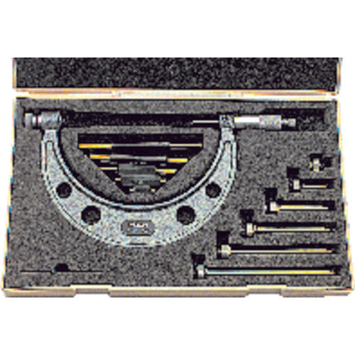 Mitutoyo MT80104-155 24"-28" Measuring Range-0.001" Graduation – Ratchet Thimble – Carbide Face – Interchangeable Anvil Micrometer Fashion