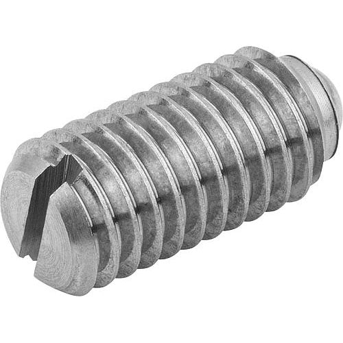 KIPP K0310.A3 SPRING PLUNGER STANDARD SPRING FORCE D=5/16-18 L=16, STAINLESS STEEL, COMP:BALL STAINLESS STEEL, PU=10 Supply