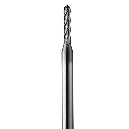 KYOCERA SGS Precision Tools DD9002768 0.093" Dia. x 1/8" Shank x 0.744" DOC x 2-1/2" OAL, Carbide AlTiN, Spiral , 4 Flute, 30° Helix, Ballnose End Mill Sale