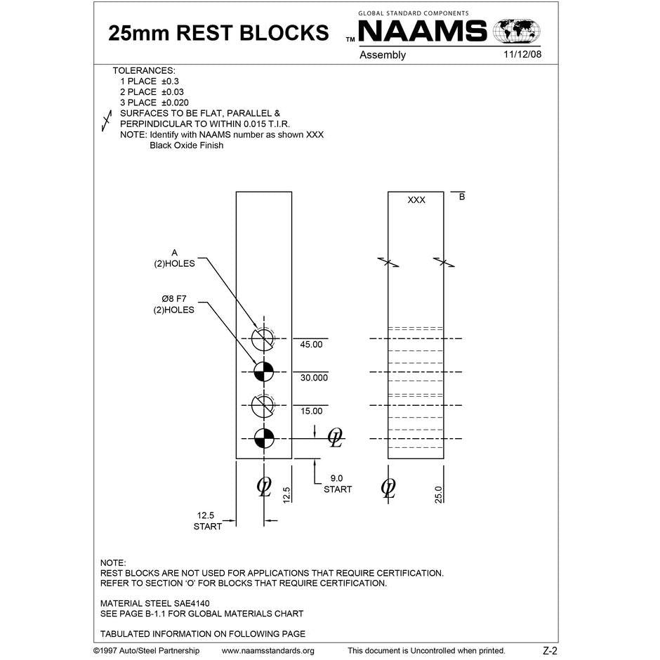 NAAMS 25mm Rest Block ARB505 Online Hot Sale