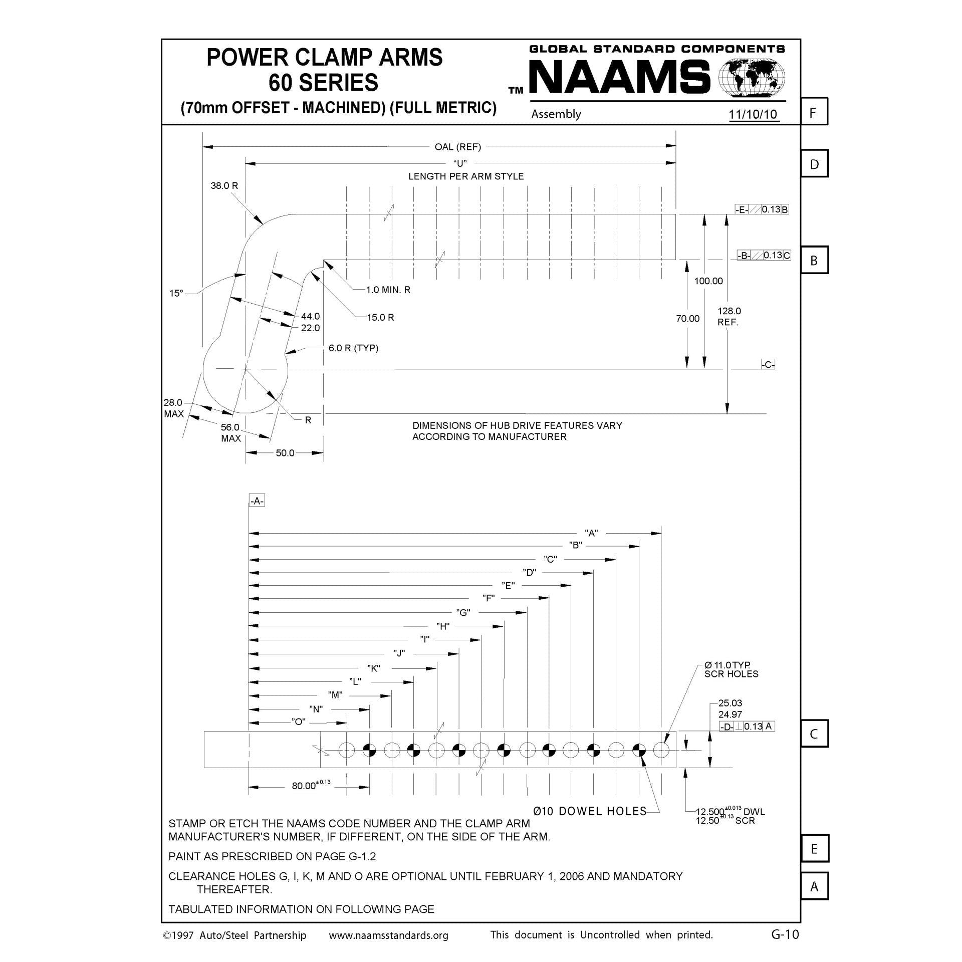 NAAMS ACA3032-25-22-10-P Power Clamp Arm – Customized ACA032M with 10mm Dowel Holes Discount