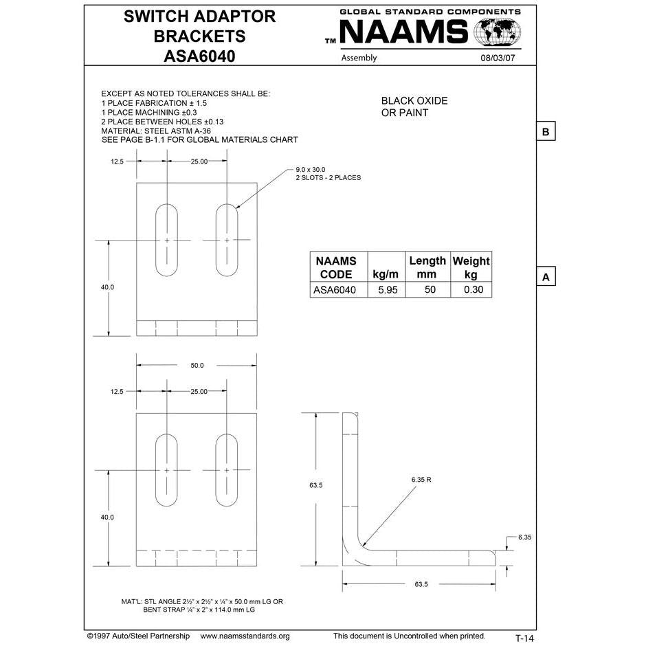 NAAMS Switch Adapter Bracket ASA6040 Discount
