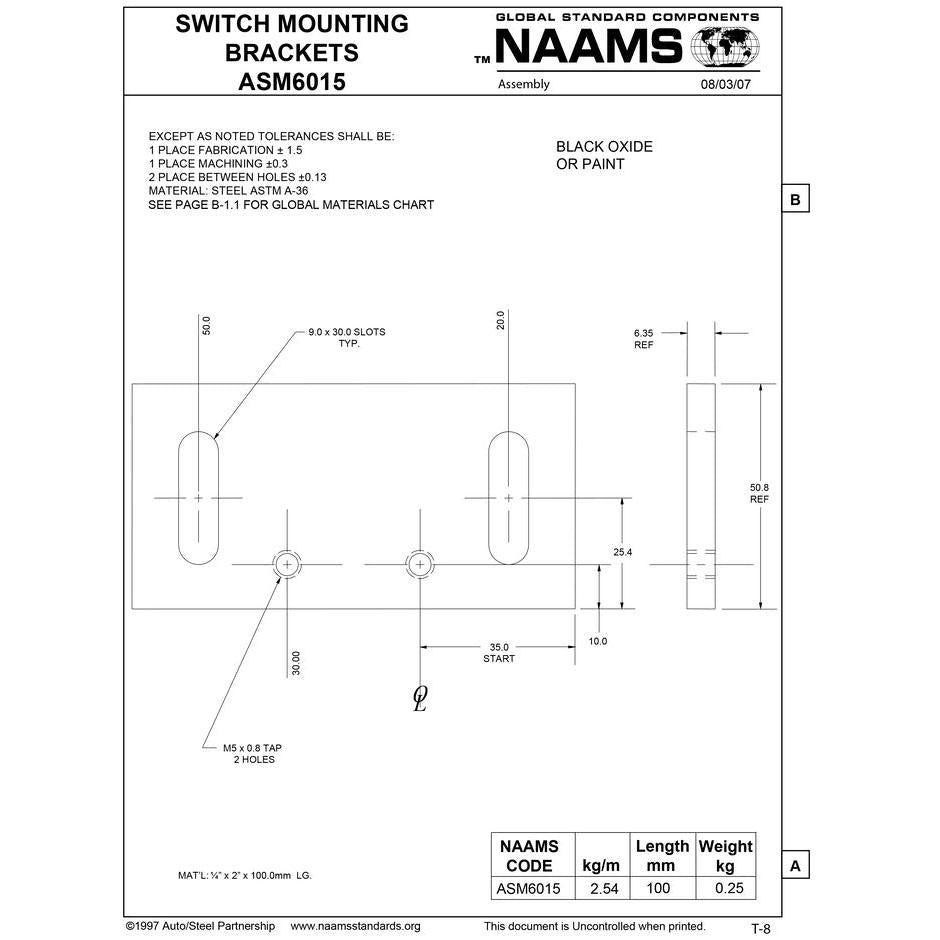 NAAMS Switch Mounting Bracket ASM6015 Fashion