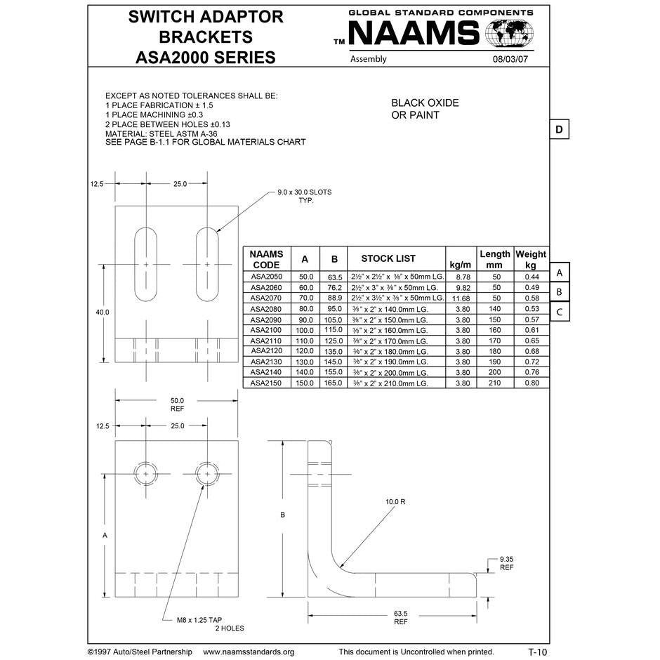 NAAMS Switch Mounting Bracket ASA2140 Hot on Sale