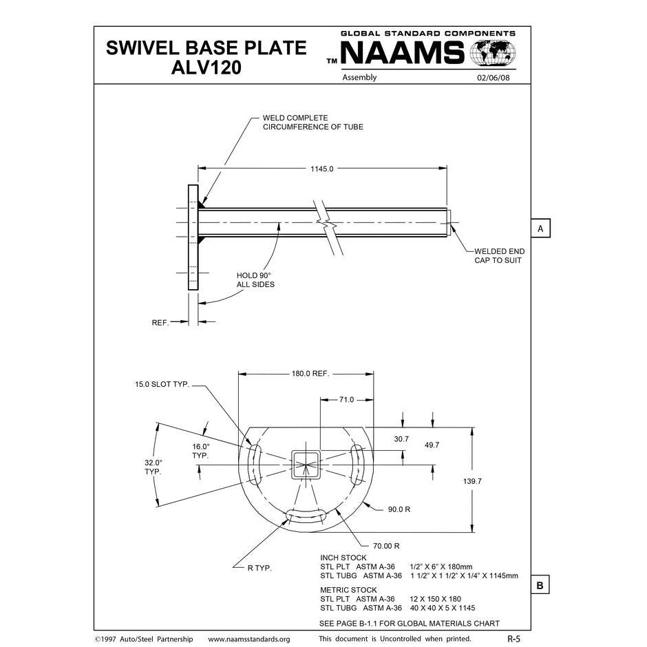 NAAMS Swivel Base Plate ALV120 Hot on Sale