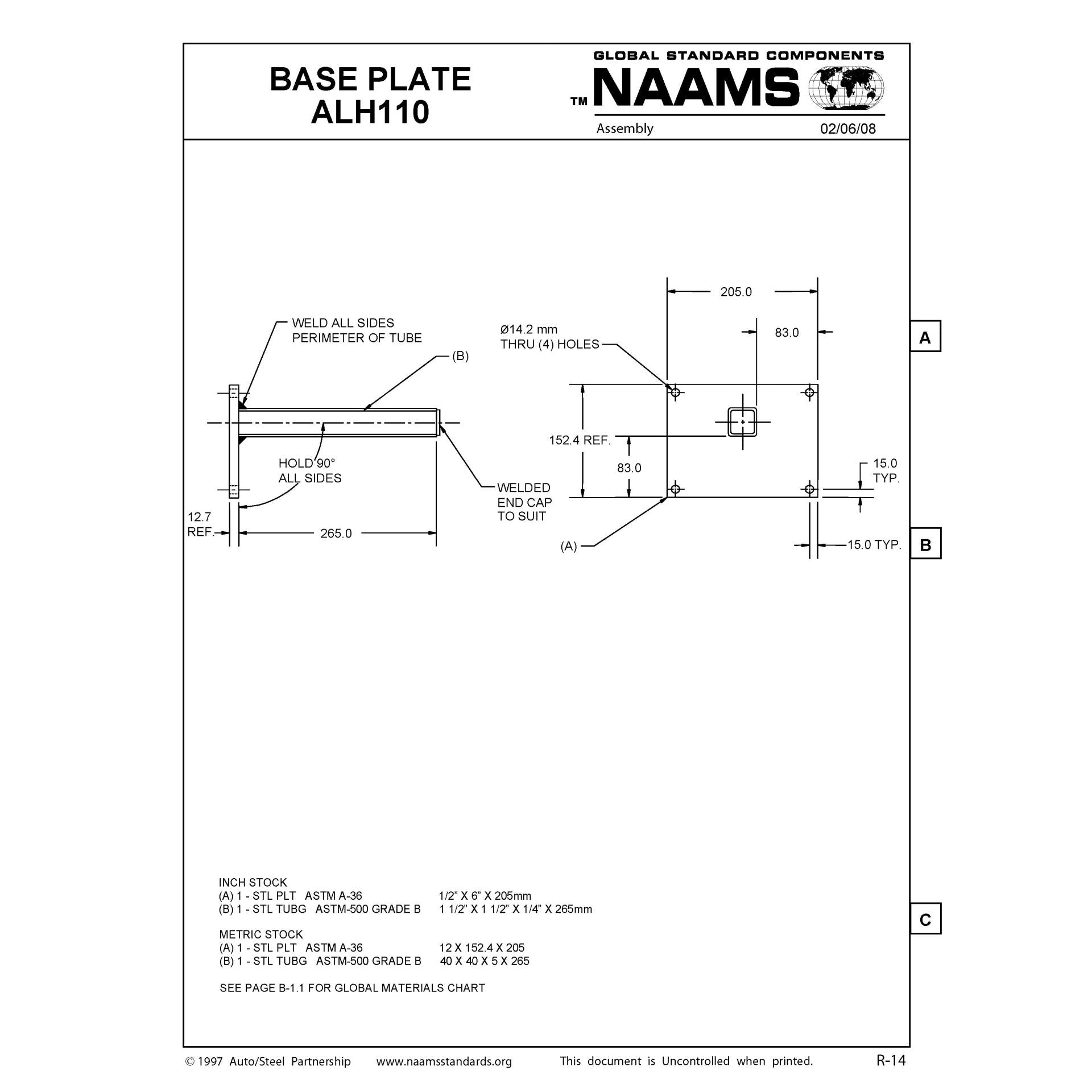 NAAMS Base Plate ALH110 Online Hot Sale