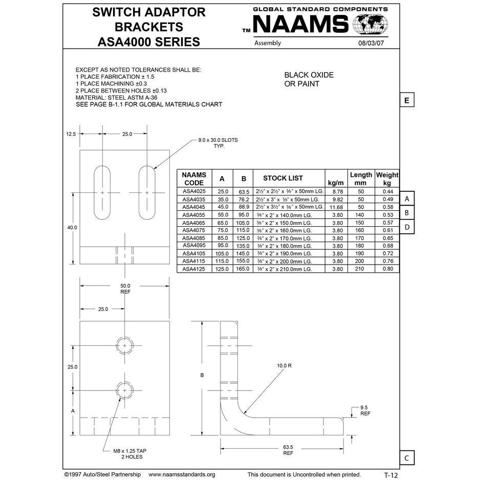 NAAMS Switch Mounting Bracket ASA4055 Discount