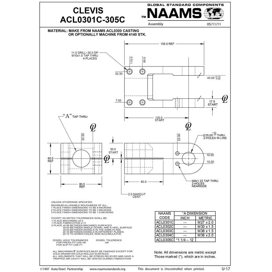NAAMS Clevis ACL0304C Online now