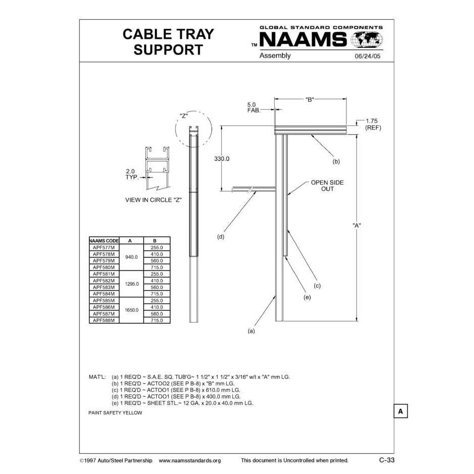 NAAMS Cable Tray APF587M Supply