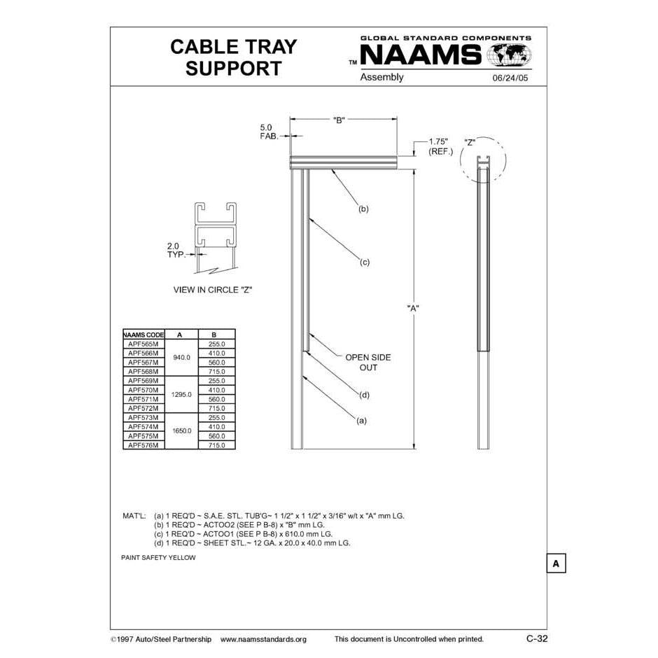 NAAMS Cable Tray APF567M Discount