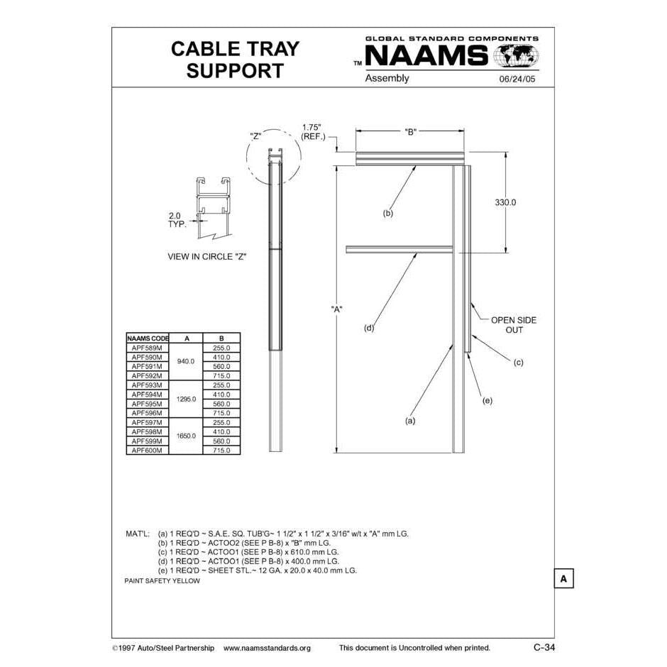NAAMS Cable Tray APF595M Sale