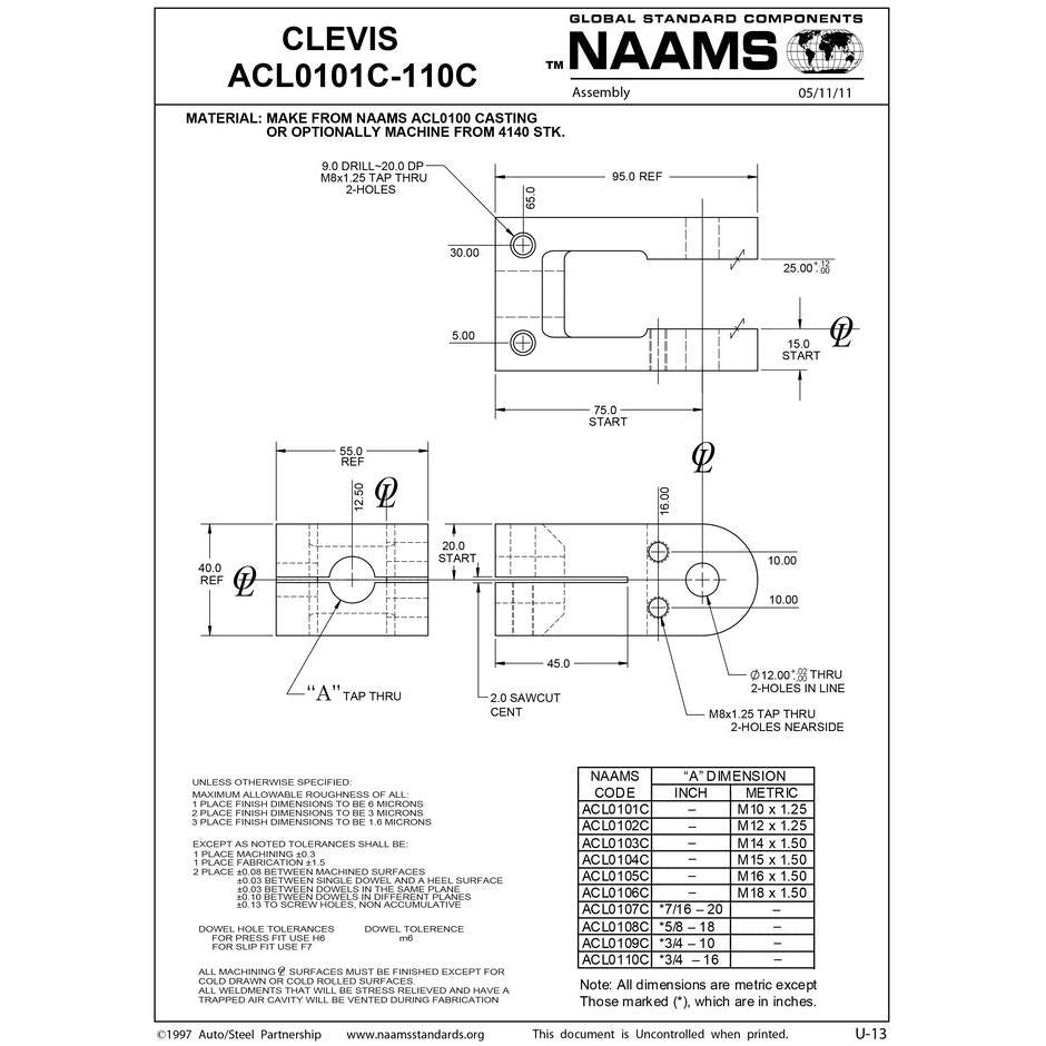 NAAMS Clevis ACL0102C Fashion
