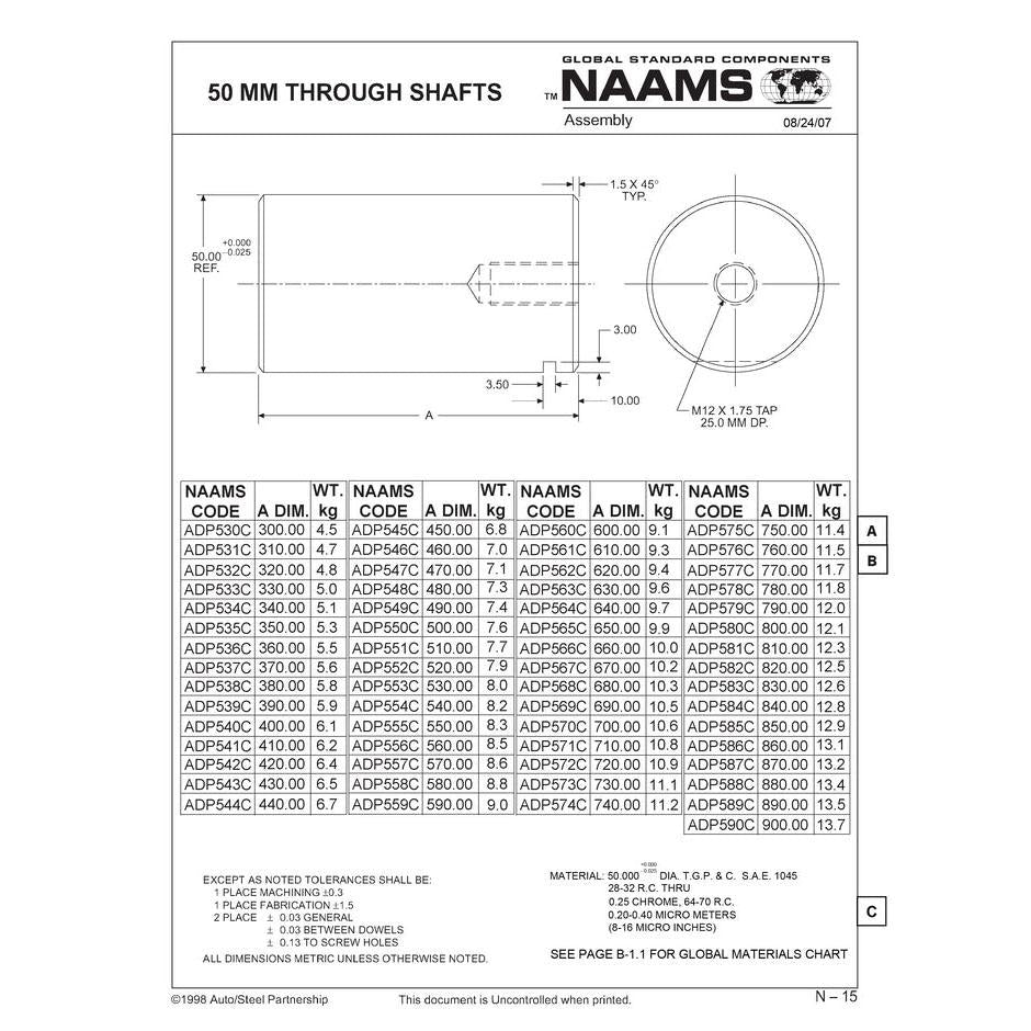 NAAMS Through Shaft ADP565C 50mm Hot on Sale